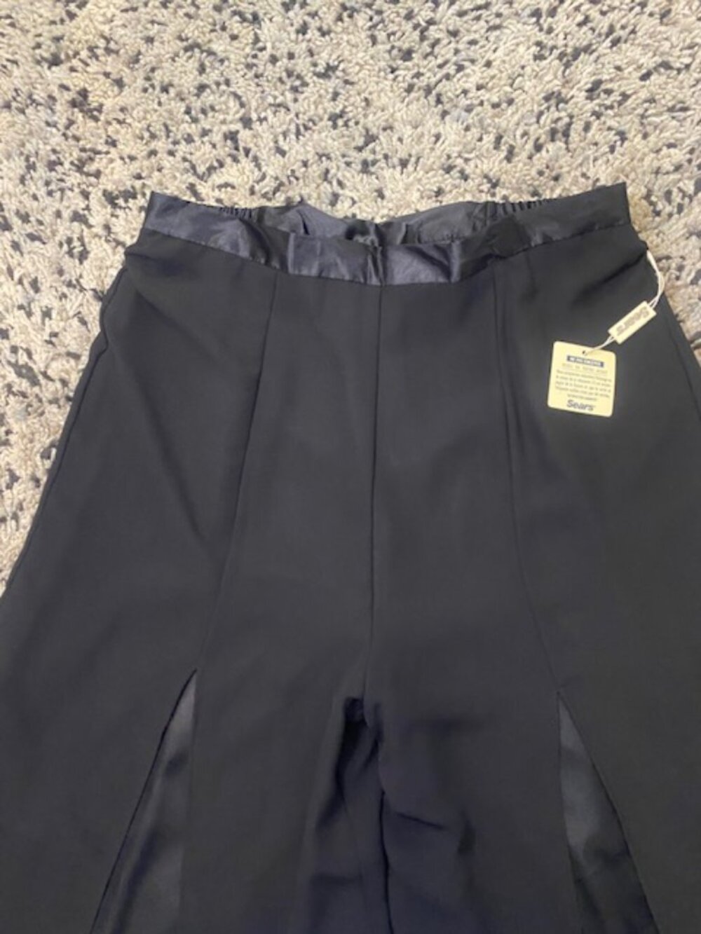 Vintage NWT Dress/ Evening Pants sheer Chiffon w/ lining Black size 14 Wide Leg - Picture 7 of 16
